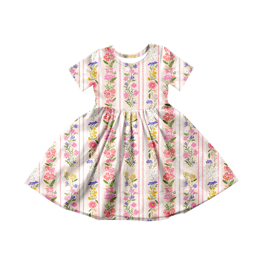 pre order striped and flower print twirl dress