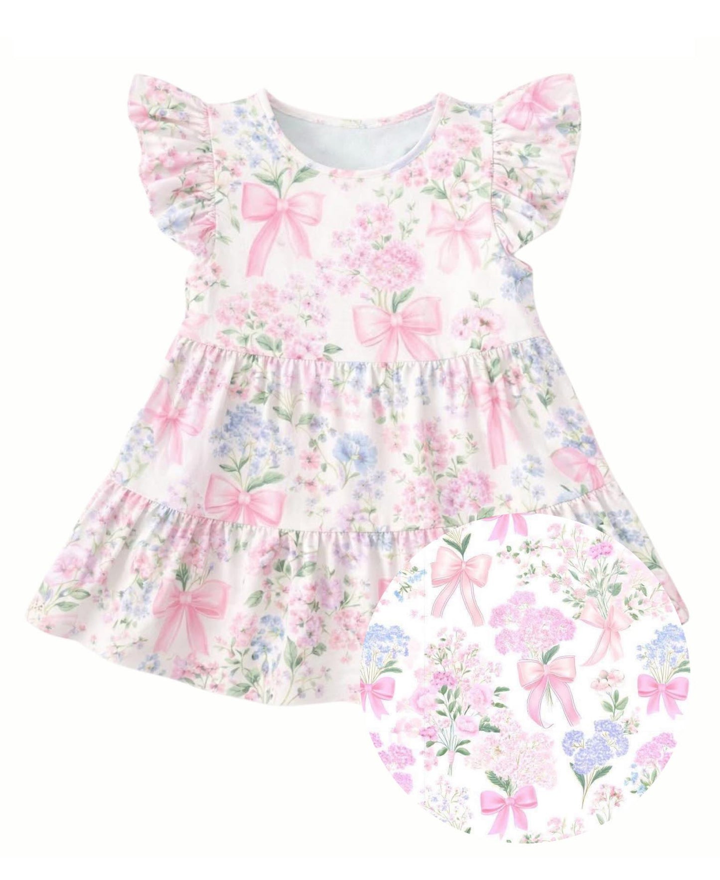 pre order pink bow flower baby girl dress