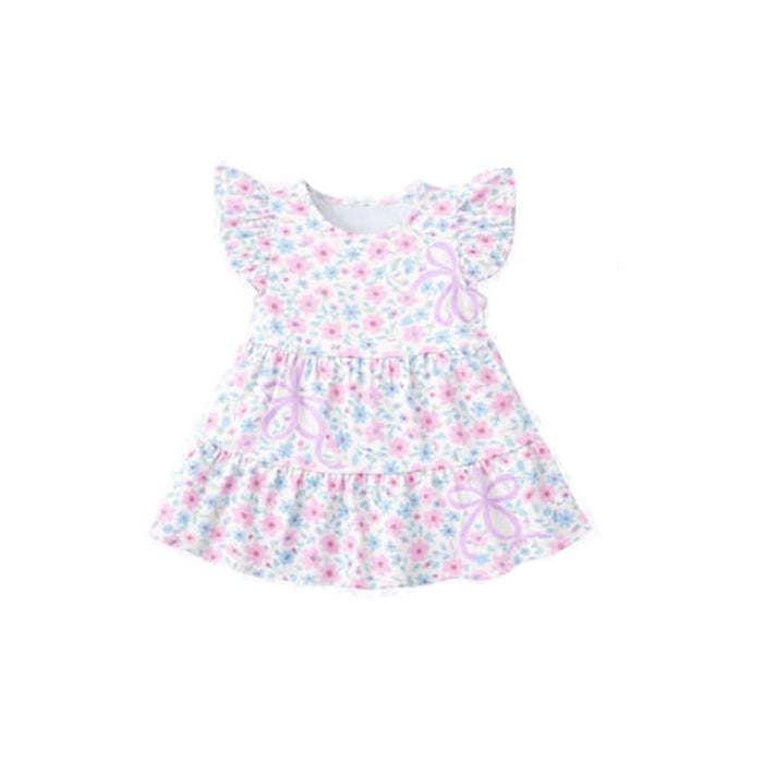 pre order pink bow flower baby girl dress