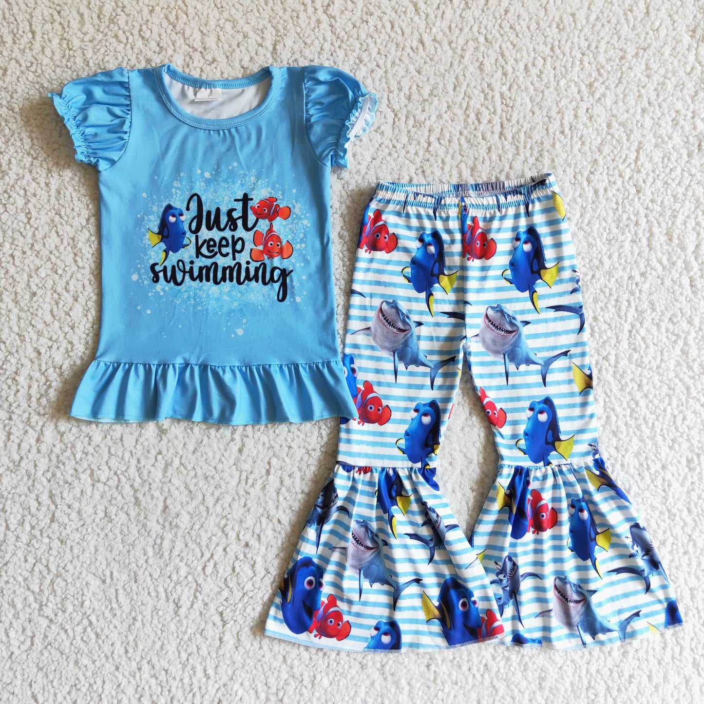 cartoon fish just keep swimming girl outfits blue GSPO0147