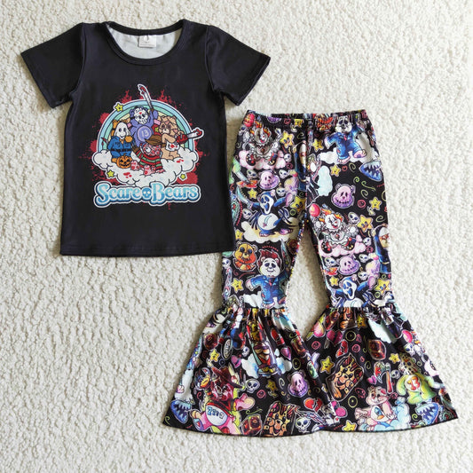 scare bears bell bottom girls clothing set