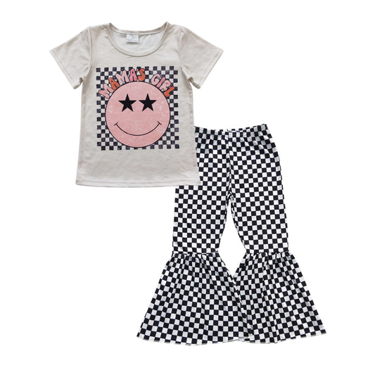 checkered pants girl clothes set