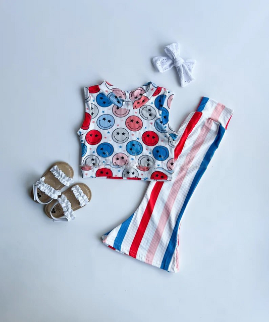 pre order  girl july 4th smiley belle outfit