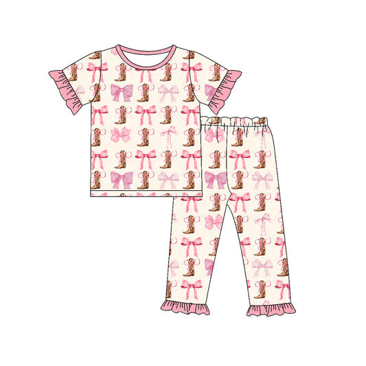 pre order bow&boots kids girl pajama outfit