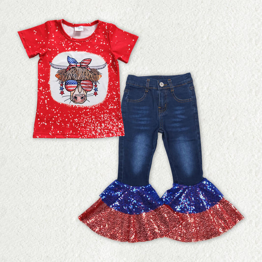 4th of july girl denim pants outfit