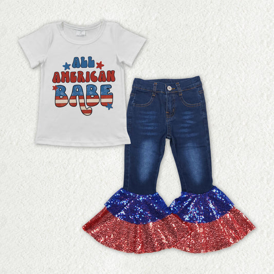 4th of july girl denim pants outfit