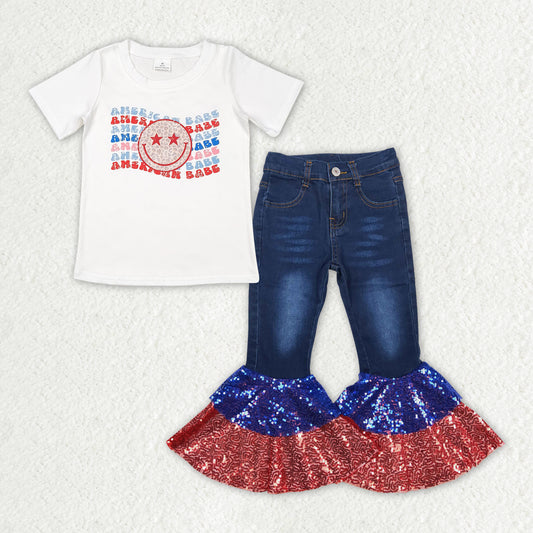 4th of july girl denim pants outfit