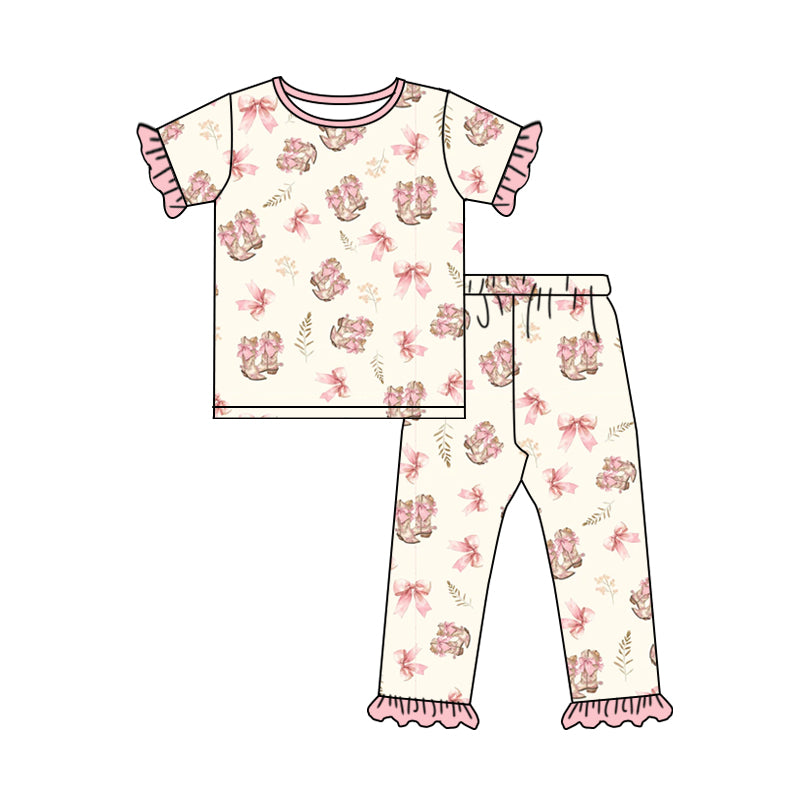 pre order girl pink boots&bow pajama set