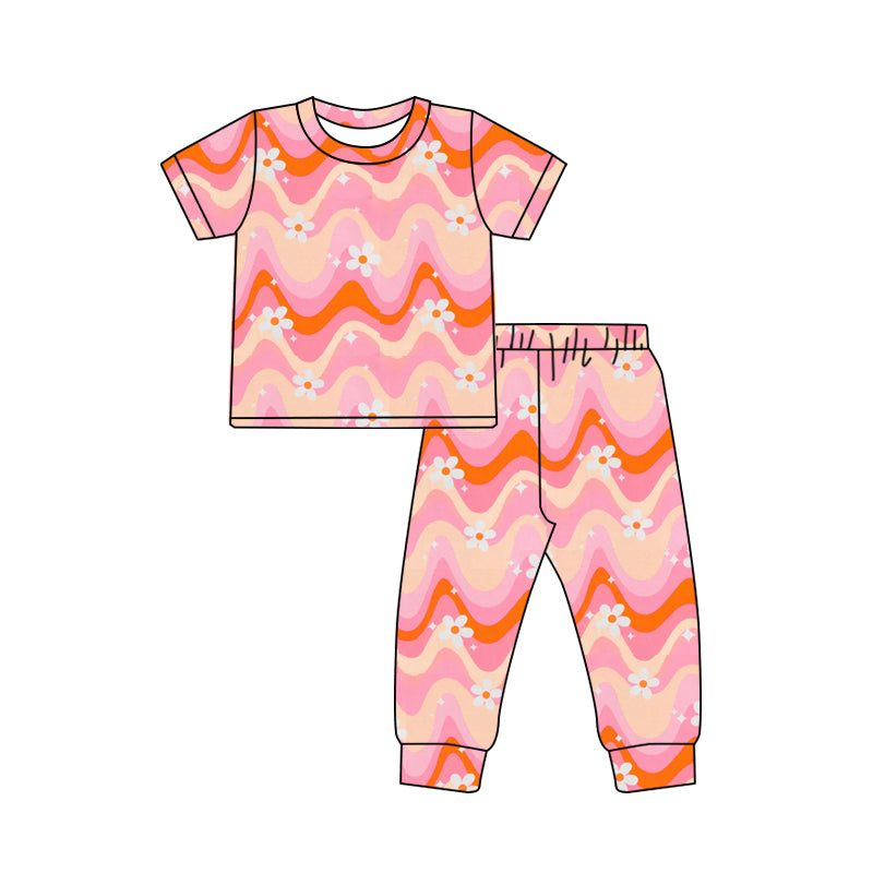 pre order baby girl short sleeve boho pajama set