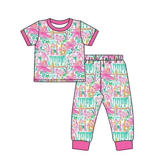 pre order floral birthday cake girl pajama set