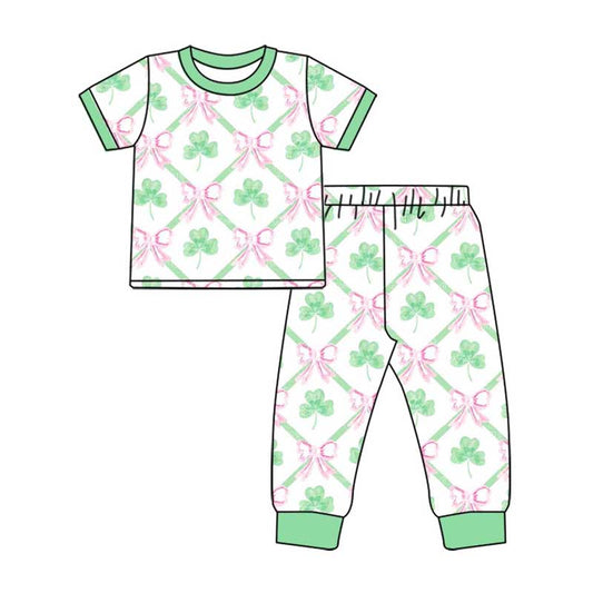 pre order kids st patrick shamrock pajama set