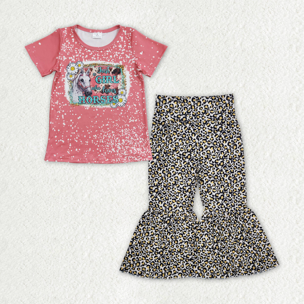 toddler girl short sleeve leopard pants outfit