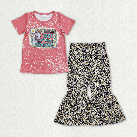 toddler girl short sleeve leopard pants outfit