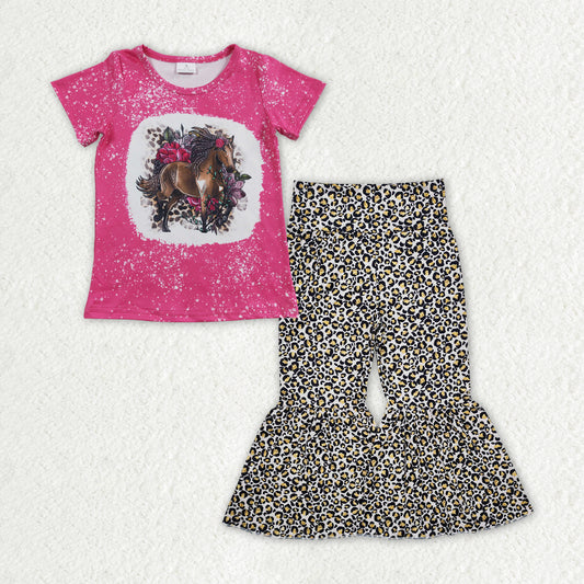 toddler girl short sleeve leopard pants outfit