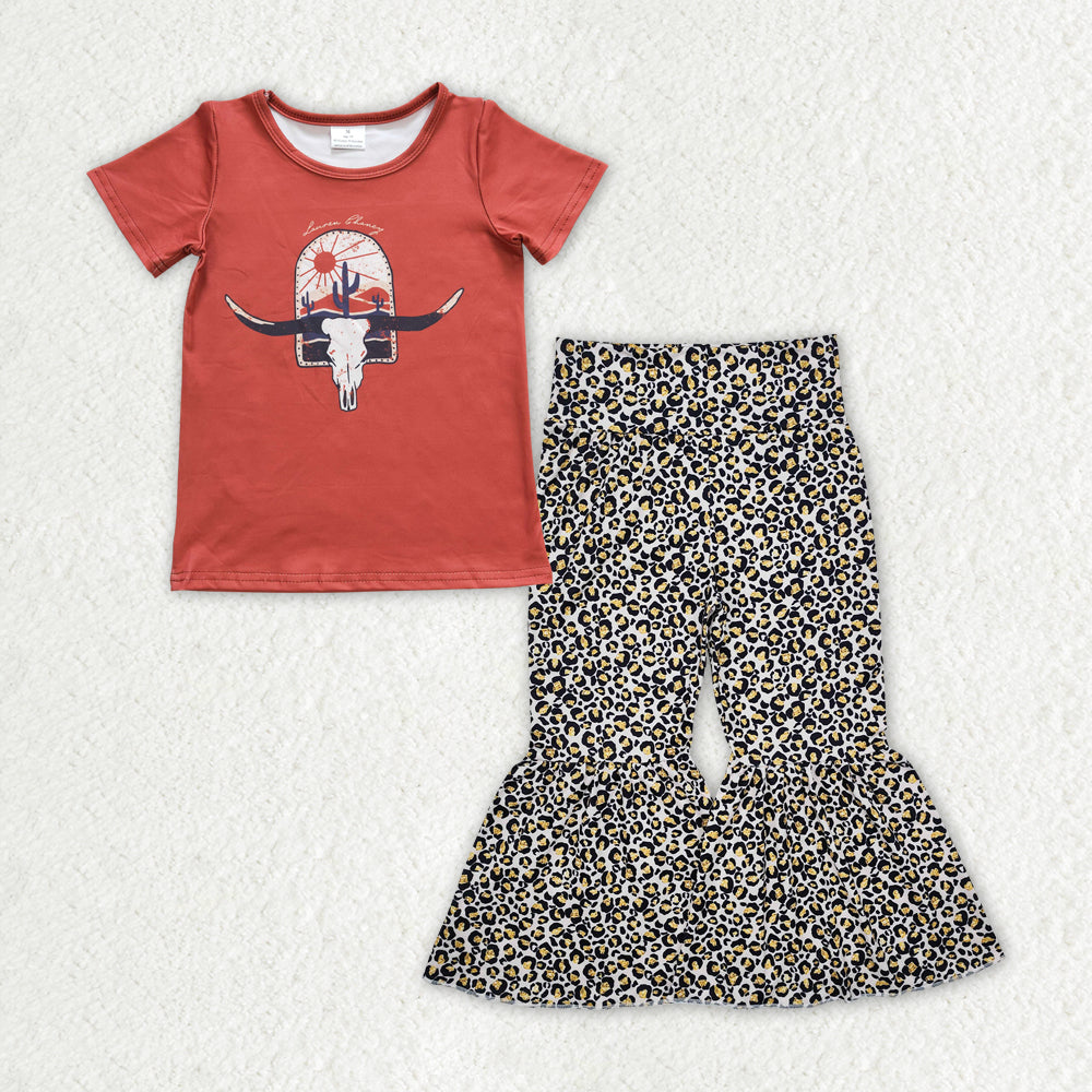 toddler girl short sleeve leopard pants outfit