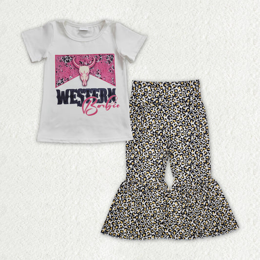 toddler girl short sleeve leopard pants outfit