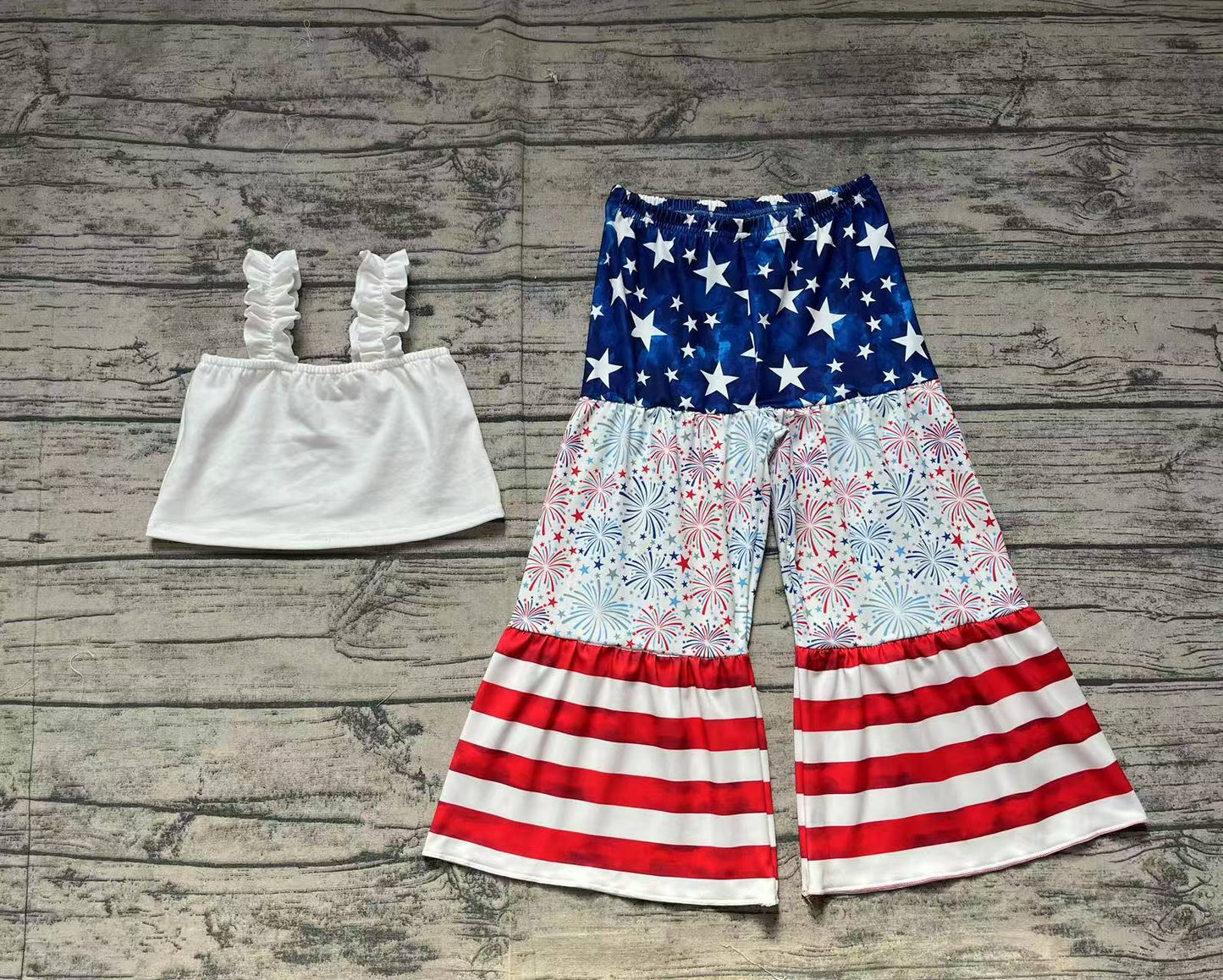 pre order stars stripe girl 4th of july bell outfit