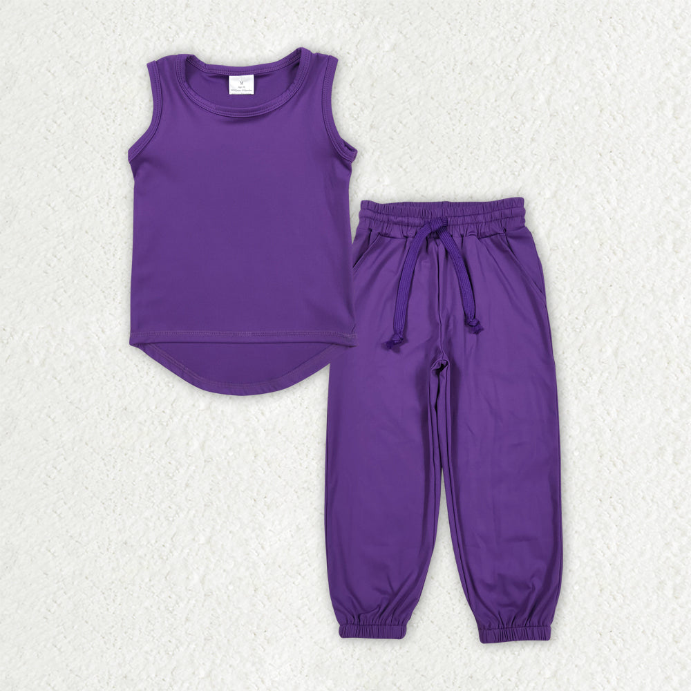 purple two pieces athletic pants set