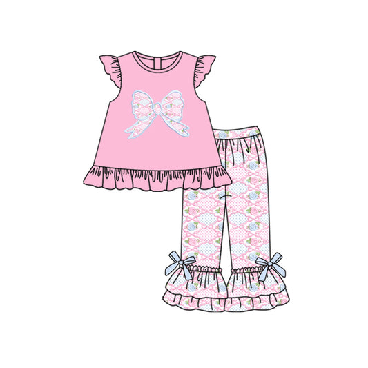 pre order bow pant set pink
