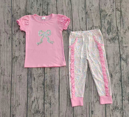 pre order floral coquette jogger set (will do embroidery)