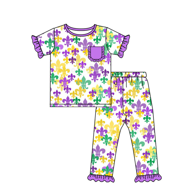 pre order mardi gras two pieces baby girl pajama