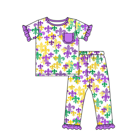 pre order mardi gras two pieces baby girl pajama