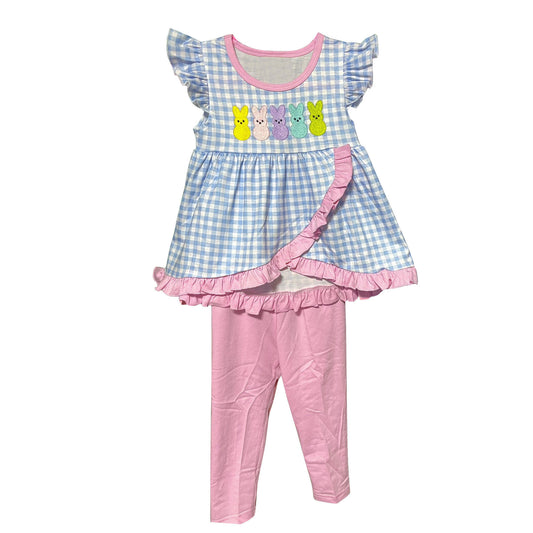 pre order pink plaid bunny easter baby girl outfit