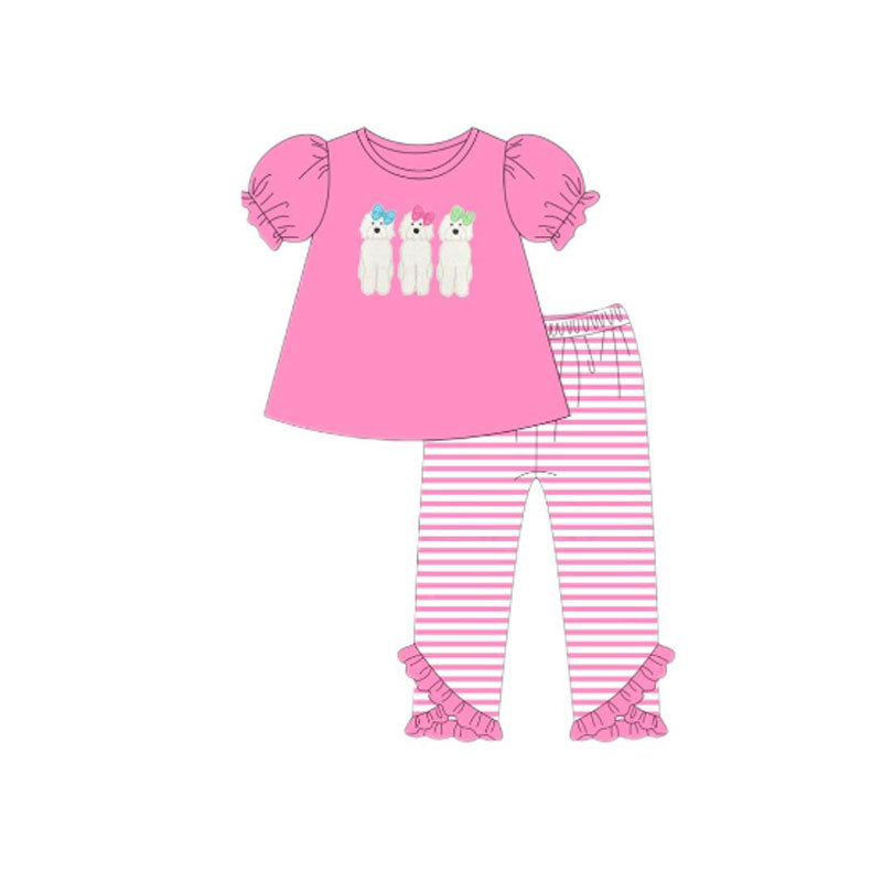 pre order pink puppy girl pants set