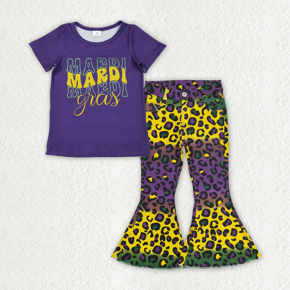 Mardi Gras girls jeans set