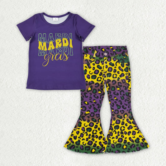 Mardi Gras girls jeans set
