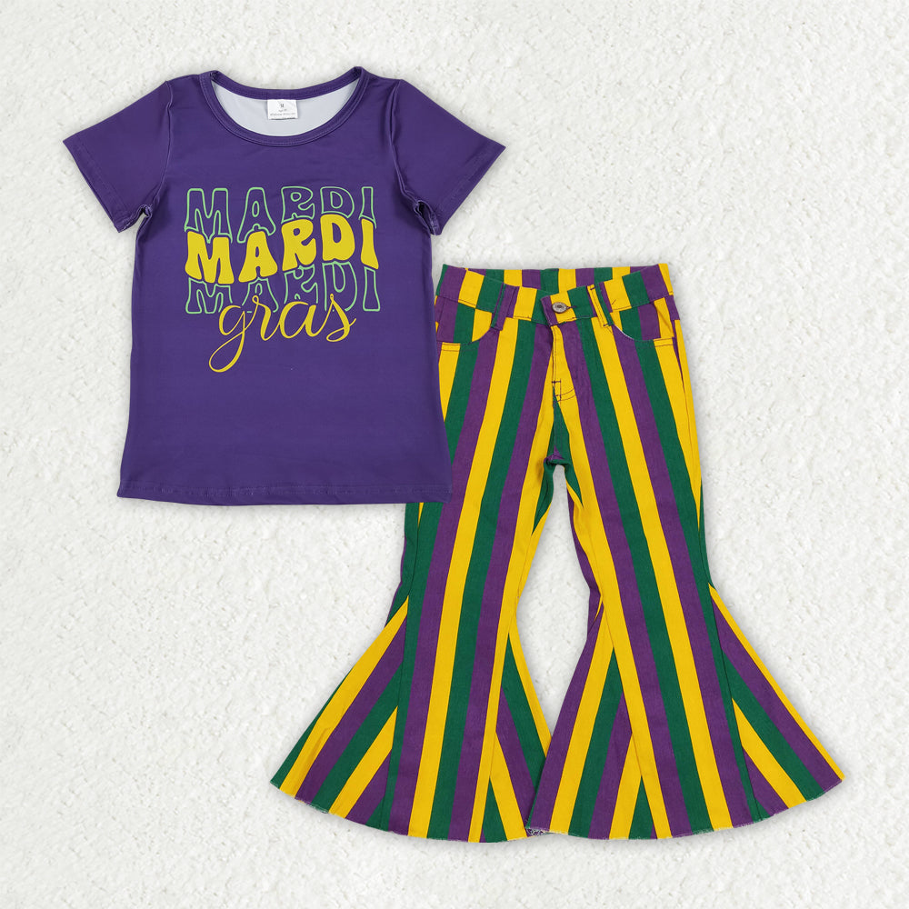 Mardi Gras girls jeans set