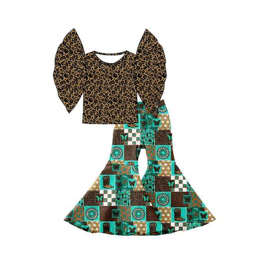 pre order patchwork bell bottom set girl outfit