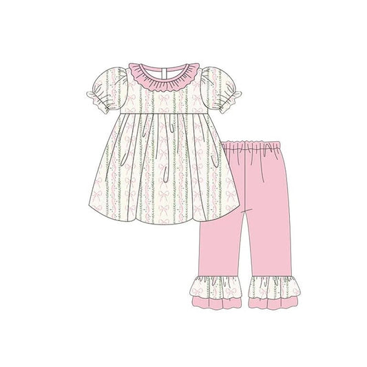 pre order pink bow ruffle pants outfit