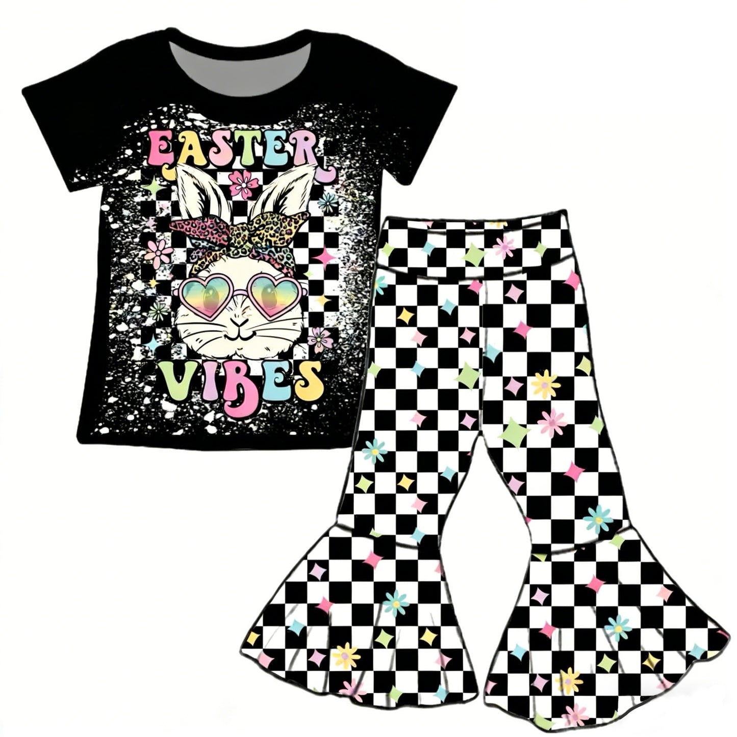 pre order easter vibes bell bottom set girl outfit