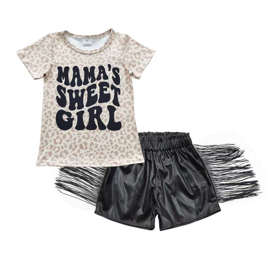 t-shirt +tassel leather shorts set for 4th of july