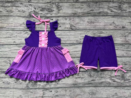 pre order  princess girl shorts set purple