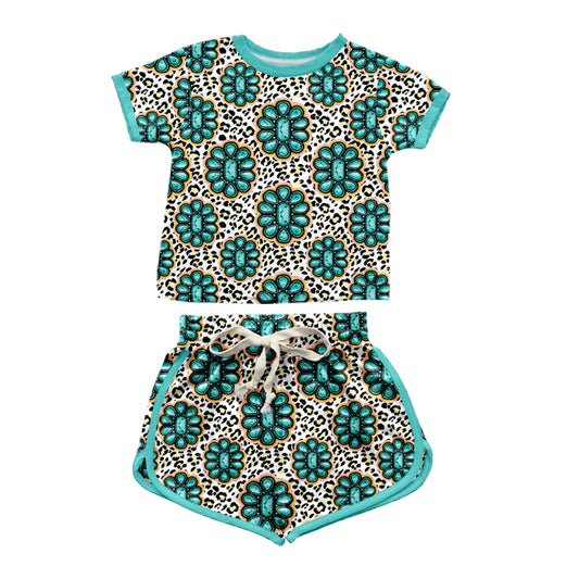 pre order girl turquoise echt mulberry shorts set