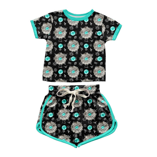 pre order girl turquoise echt mulberry shorts set