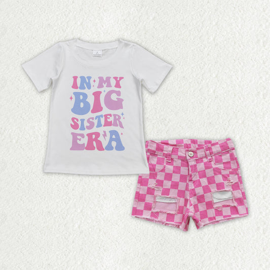 in my big sister era denim shorts set girls clothes