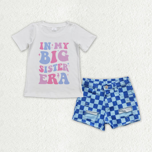 in my big sister era denim shorts set girls clothes