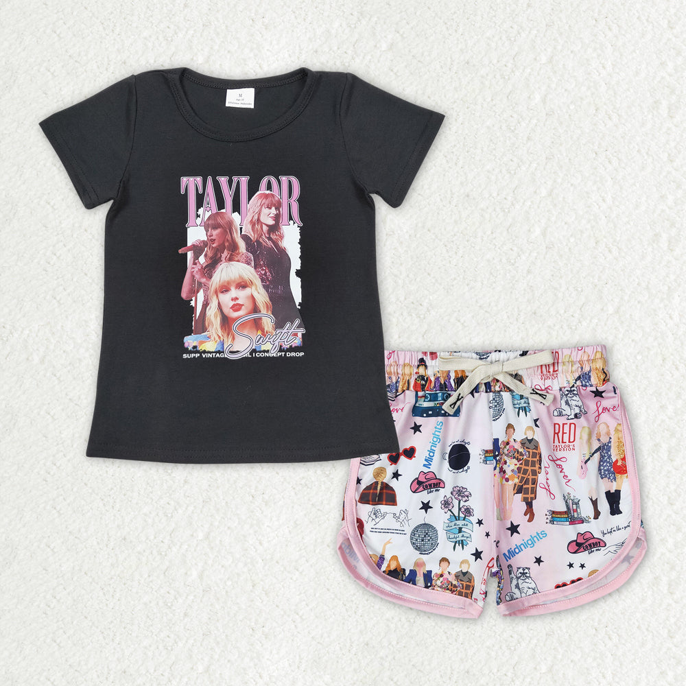 taylor swift shorts set kids girls clothes