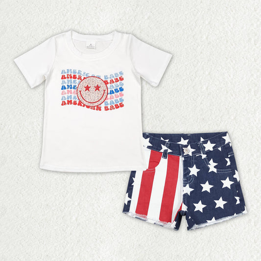 4th of July girl denim shorts outfits