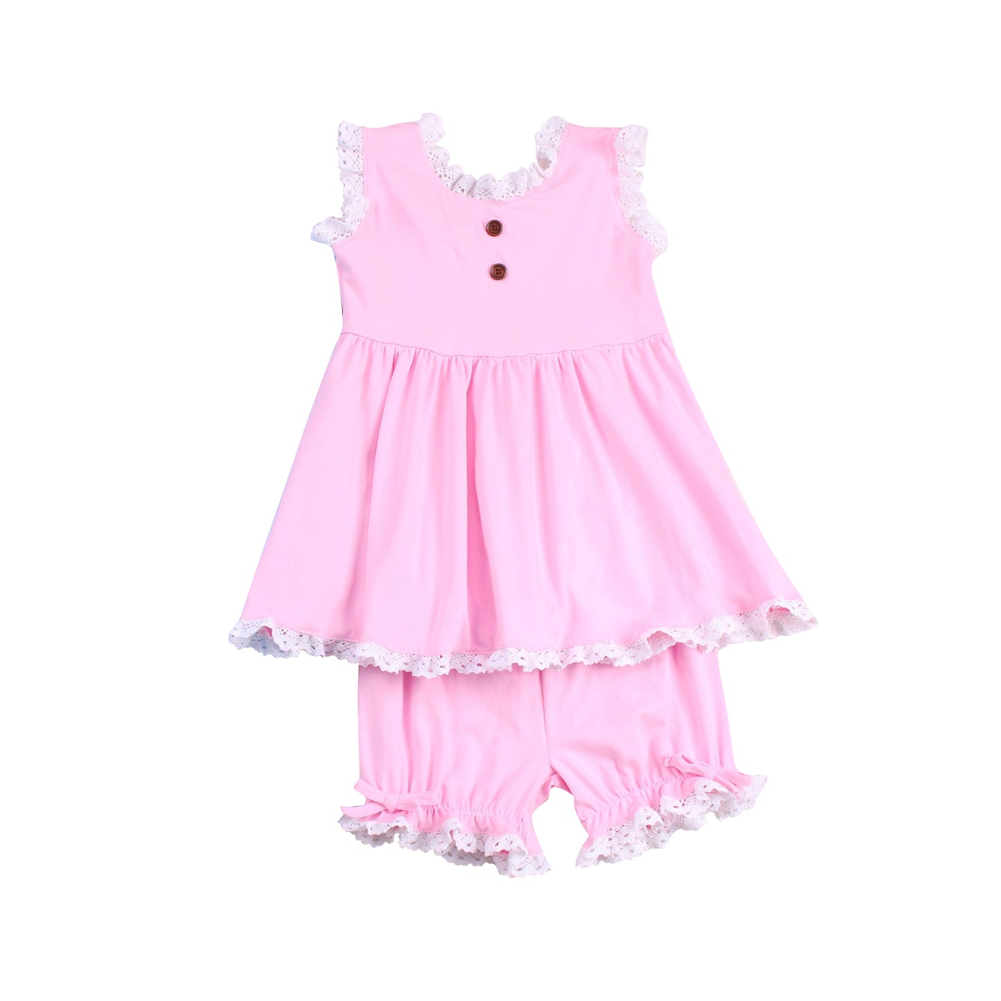 pre order sleeveless cotton solid pink shorts set