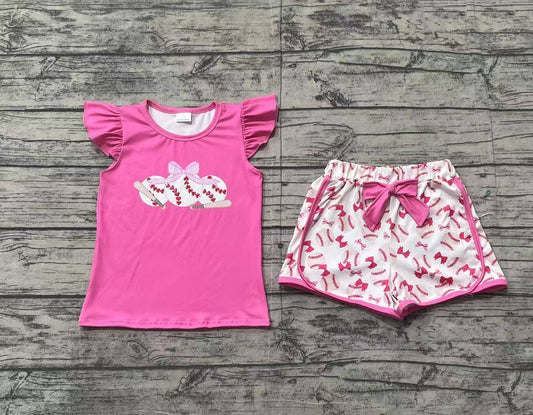 pre order pink baseball shorts set