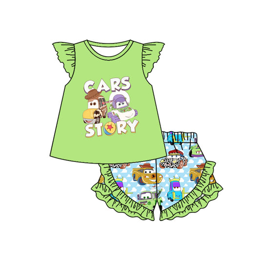 pre order cars story girls shorts set