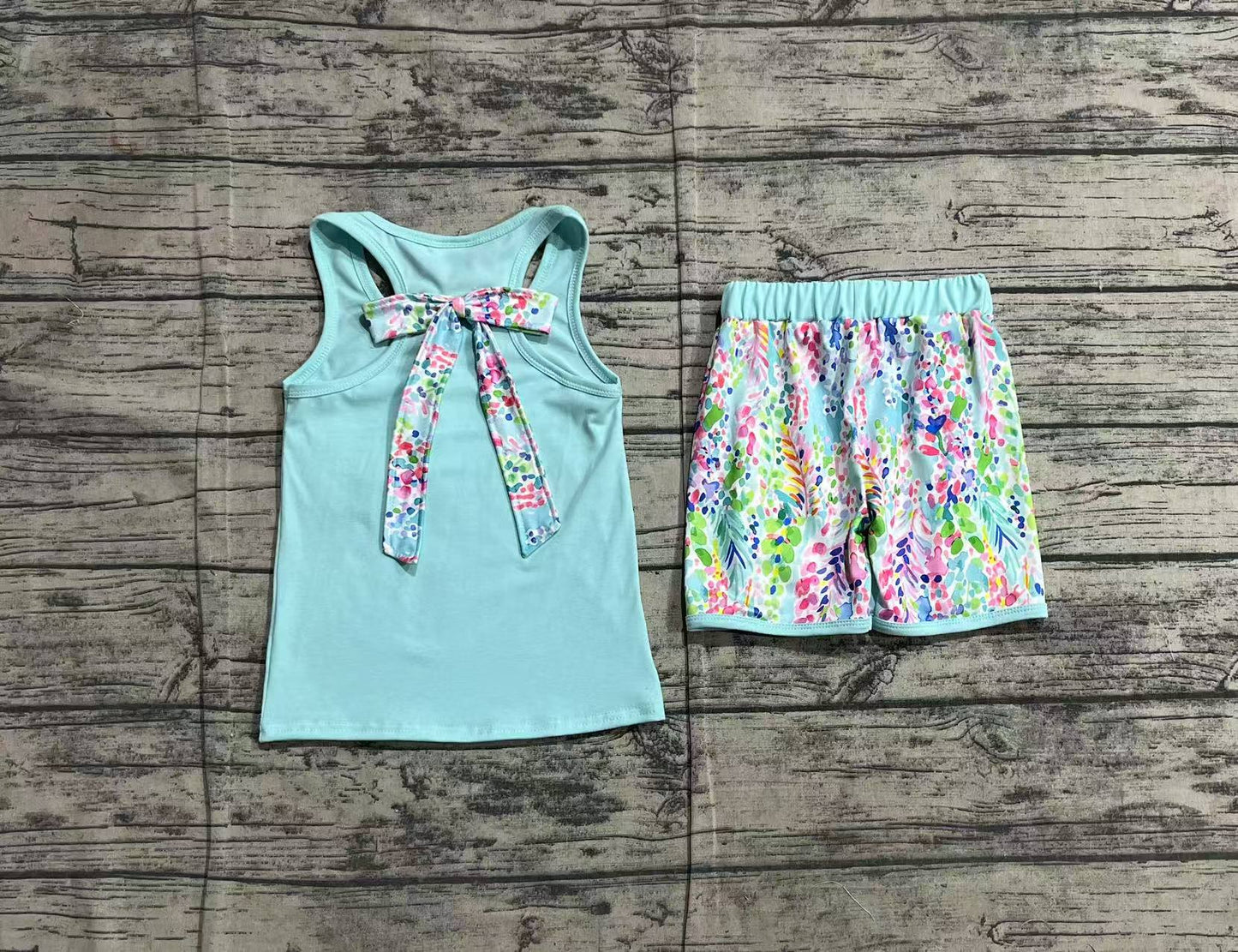 pre order blue lilly tank shorts set girls clothes