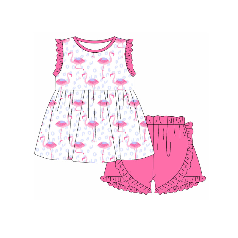 pre order flamingo shorts set girls clothes