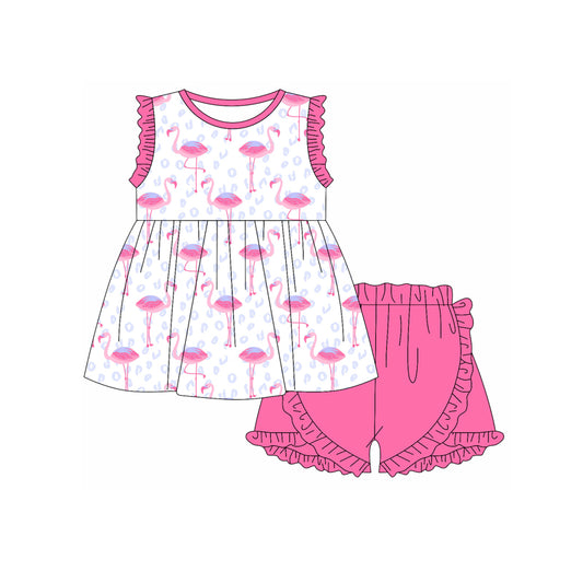 pre order flamingo shorts set girls clothes