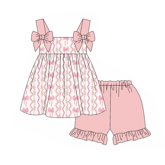 pre order pink ribbons shorts set girls clothes