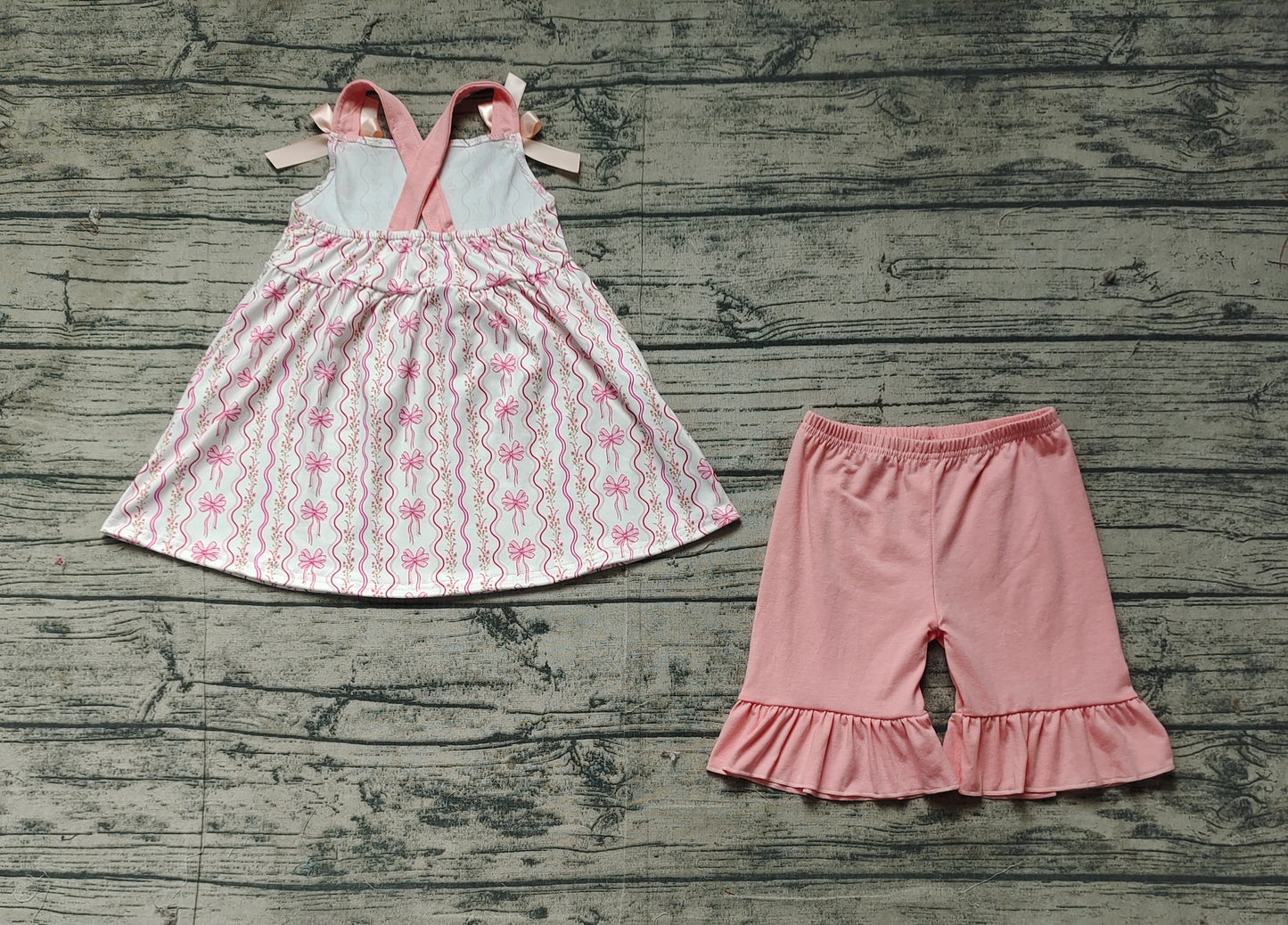 pre order pink ribbons shorts set girls clothes